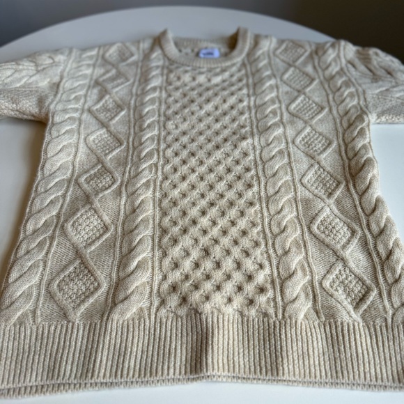 Wills 100% Wool Sweater Size S Cream Beige Cable Knit Men’s - Picture 5 of 15